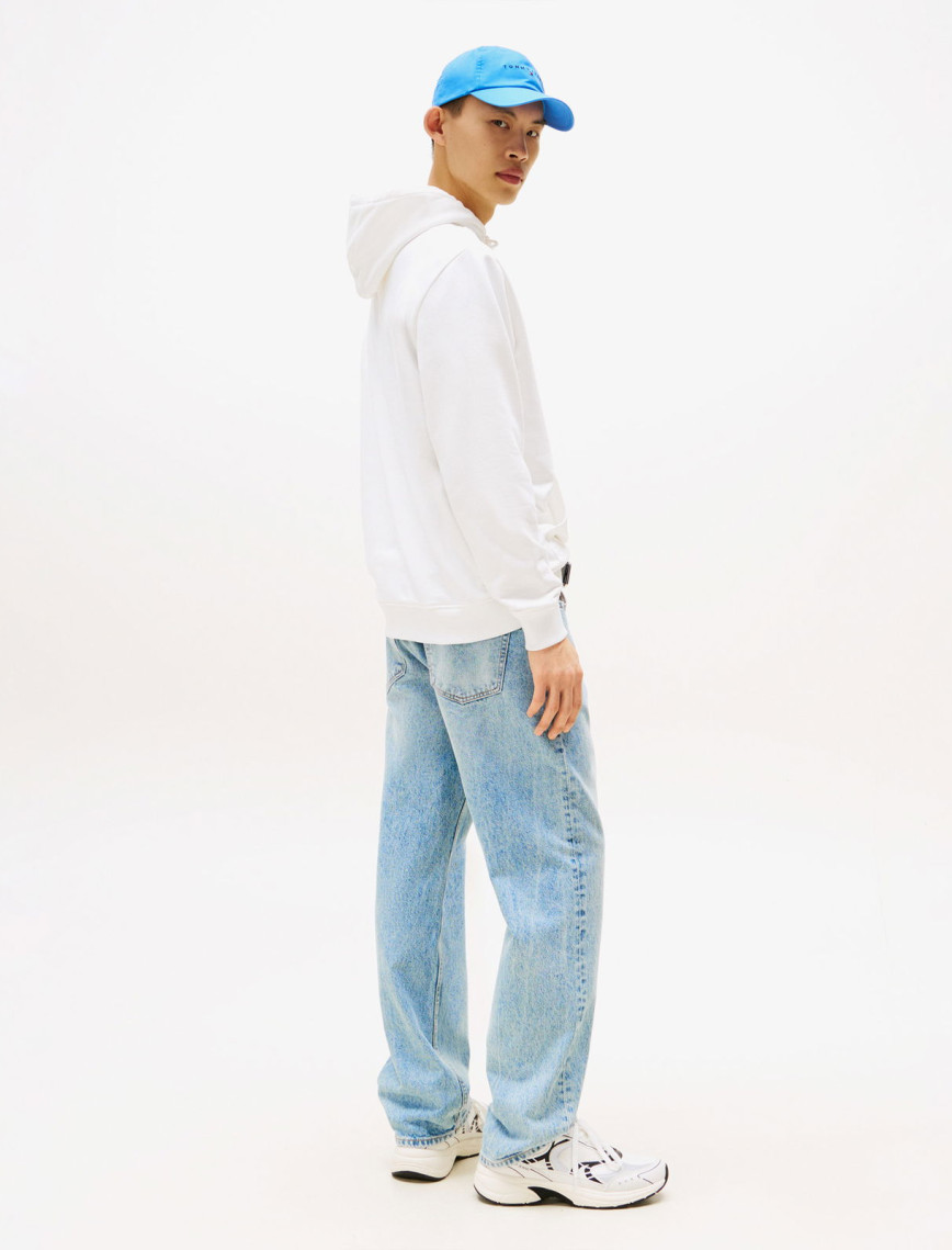 Tommy Jeans Regular Pop Flag Erkek Beyaz Hoodie Tommy Jeans Regular Pop Flag Erkek Beyaz Hoodie