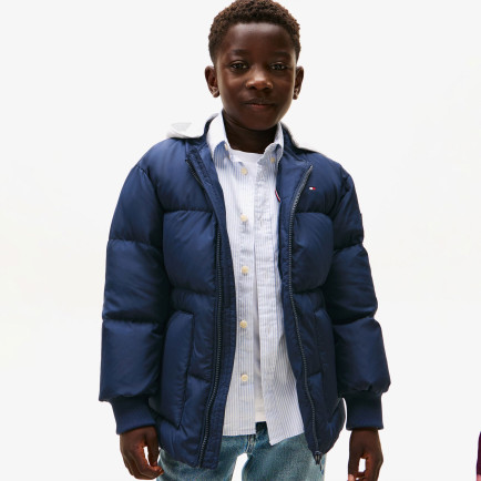 Tommy Hilfiger Flag Down Çocuk Mavi Puffer Mont Tommy Hilfiger Flag Down Çocuk Mavi Puffer Mont