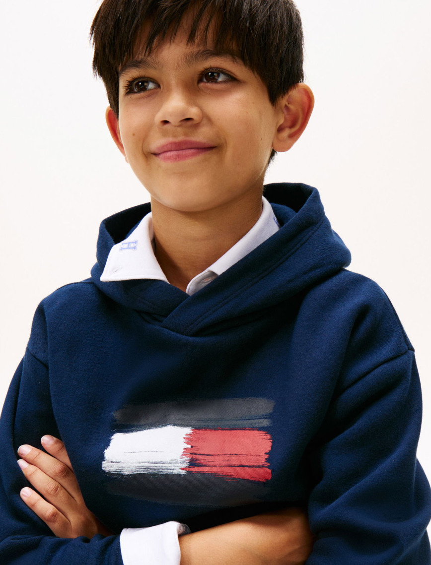 Tommy Hilfiger Flag Çocuk Mavi Hoodie Tommy Hilfiger Flag Çocuk Mavi Hoodie