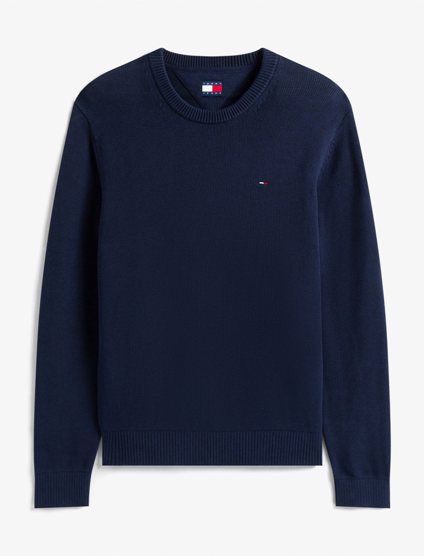 Tommy Jeans Slim Essentials Erkek Mavi Kazak Tommy Jeans Slim Essentials Erkek Mavi Kazak