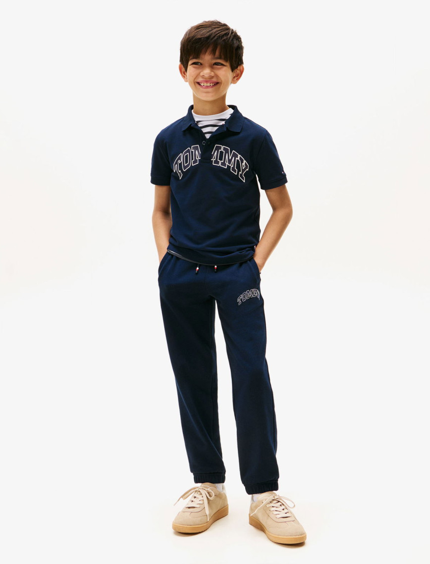 Tommy Hilfiger Varsity Raised Print Çocuk Mavi Eşofman Altı