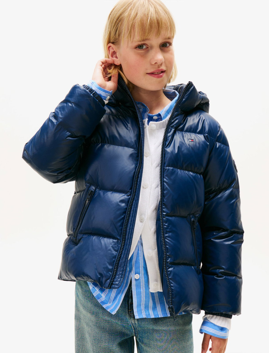 Tommy Hilfiger Essential Down Çocuk Beyaz Puffer Mont