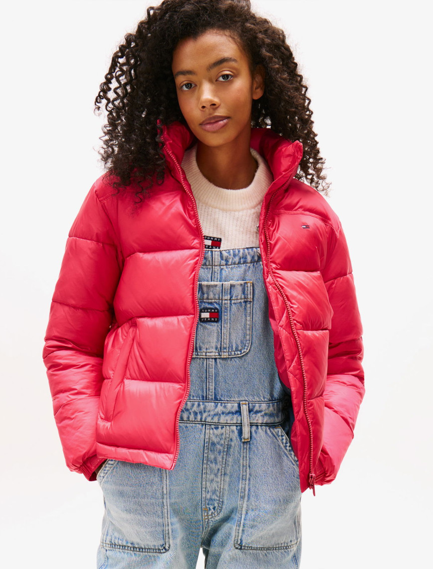 Tommy Jeans Hood Essentials Kadın Siyah Puffer Mont Tommy Jeans Hood Essentials Kadın Siyah Puffer Mont