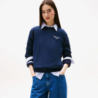 Tommy Jeans Regular Essentials Logo 1 Kadın Mavi Sweatshirt Tommy Jeans Regular Essentials Logo 1 Kadın Mavi Sweatshirt