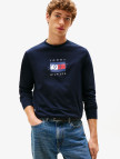 Tommy Hilfiger Linear Flag Graphic Erkek Mavi Uzun Kollu T-shirt Tommy Hilfiger Linear Flag Graphic Erkek Mavi Uzun Kollu T-shirt
