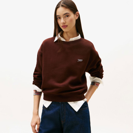 Tommy Jeans Silver Script Kadın Kahverengi Sweatshirt Tommy Jeans Silver Script Kadın Kahverengi Sweatshirt