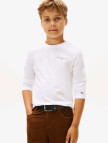 Tommy Hilfiger Mini Corp Çocuk Beyaz Uzun Kollu T-shirt Tommy Hilfiger Mini Corp Çocuk Beyaz Uzun Kollu T-shirt