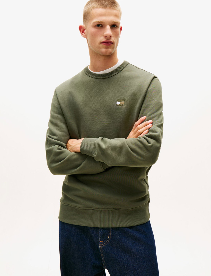 Tommy Jeans Reg Badge Crew Ext Erkek Siyah Sweatshirt Tommy Jeans Reg Badge Crew Ext Erkek Siyah Sweatshirt