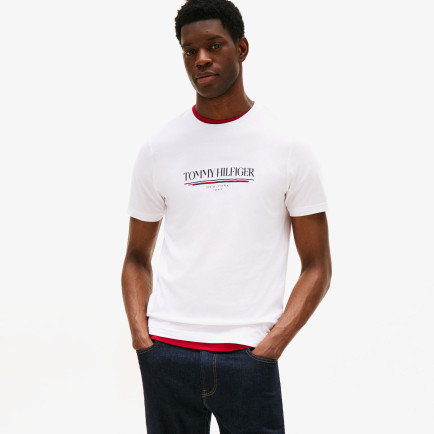 Tommy Hilfiger Brand Love Erkek Beyaz T-Shirt
