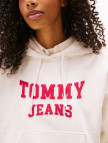 Tommy Jeans Crop Varsity Kadın Beyaz Hoodie Tommy Jeans Crop Varsity Kadın Beyaz Hoodie