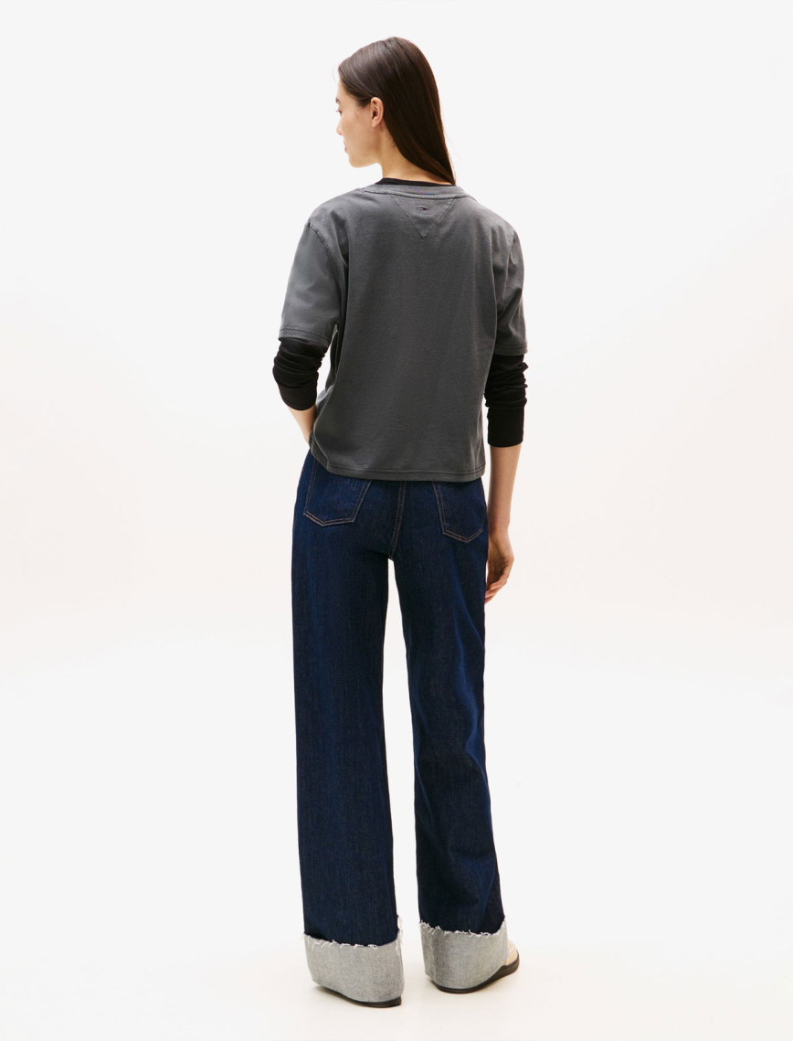 Tommy Jeans Leopard Varsity Kadın Siyah T-Shirt Tommy Jeans Leopard Varsity Kadın Siyah T-Shirt