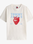 Tommy Jeans Relax Strawberry Kadın Beyaz T-Shirt Tommy Jeans Relax Strawberry Kadın Beyaz T-Shirt