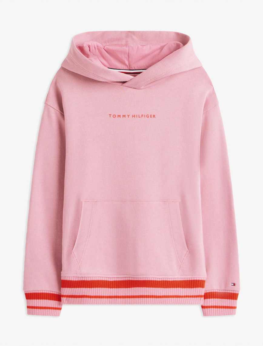 Tommy Hilfiger Mini Logo Çocuk Pembe Hoodie Tommy Hilfiger Mini Logo Çocuk Pembe Hoodie