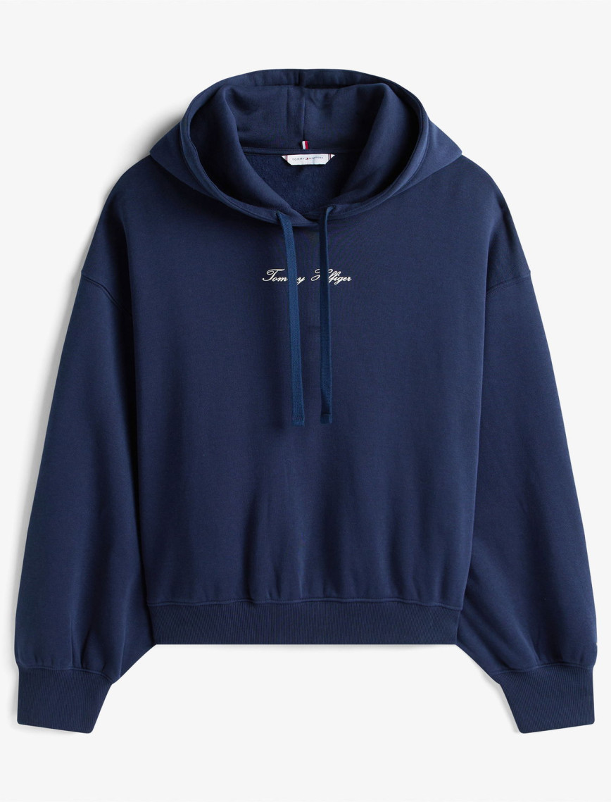 Tommy Hilfiger Classic Script Kadın Mavi Hoodie Tommy Hilfiger Classic Script Kadın Mavi Hoodie