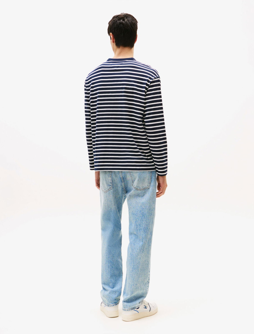 Tommy Jeans Regular Breton Stripe Erkek Mavi T-Shirt Tommy Jeans Regular Breton Stripe Erkek Mavi T-Shirt