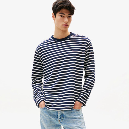 Tommy Jeans Regular Breton Stripe Erkek Mavi T-Shirt Tommy Jeans Regular Breton Stripe Erkek Mavi T-Shirt