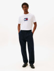 Tommy Hilfiger Linear Flag Graphic Erkek Beyaz T-Shirt