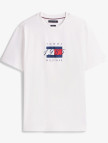Tommy Hilfiger Linear Flag Graphic Erkek Beyaz T-Shirt