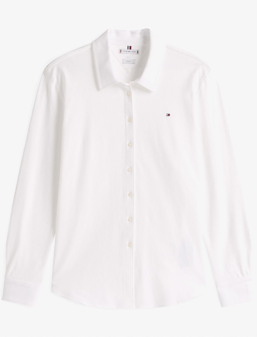 Tommy Hilfiger 1985 Slim Pique Kadın Beyaz Gömlek Tommy Hilfiger 1985 Slim Pique Kadın Beyaz Gömlek
