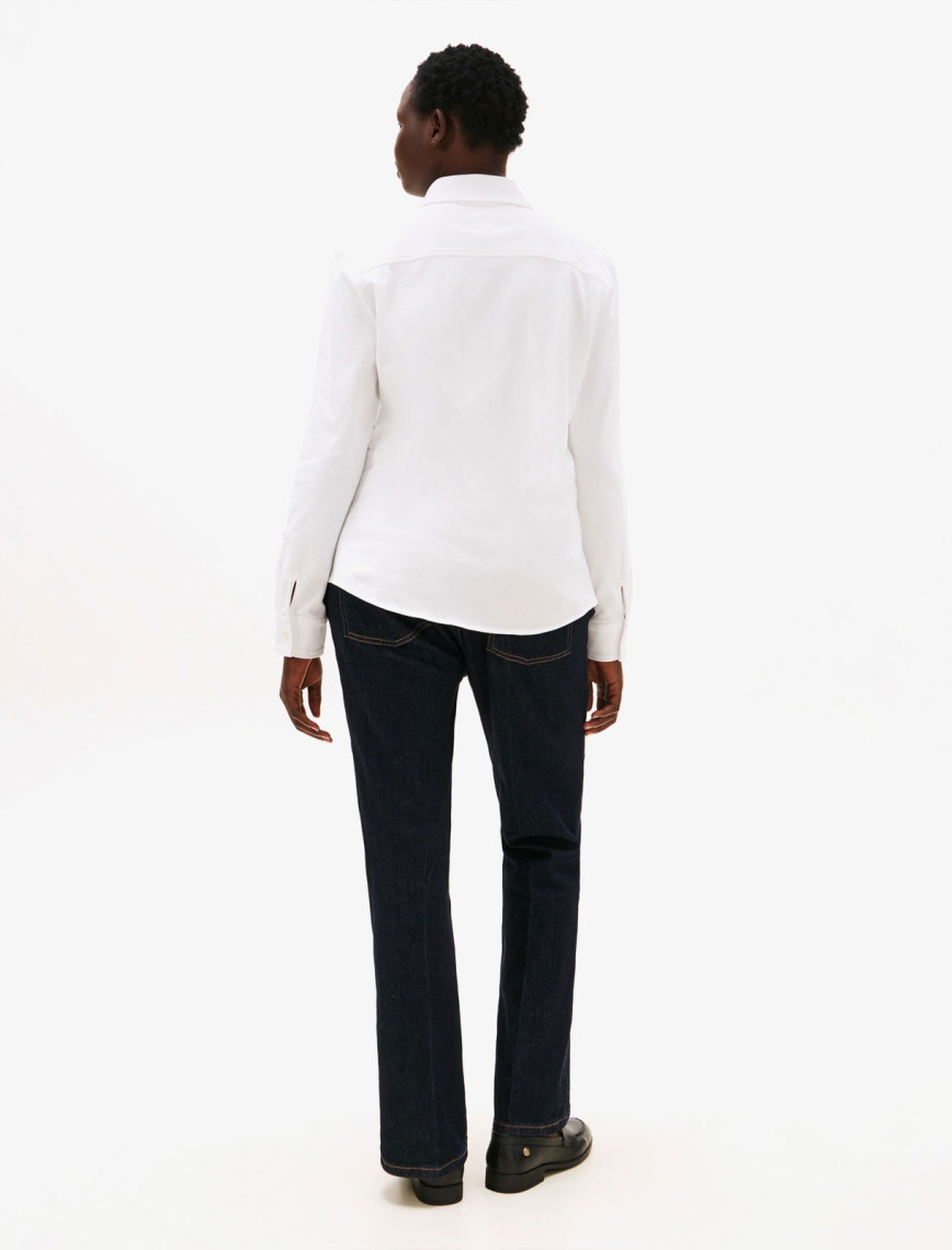 Tommy Hilfiger 1985 Slim Pique Kadın Beyaz Gömlek Tommy Hilfiger 1985 Slim Pique Kadın Beyaz Gömlek