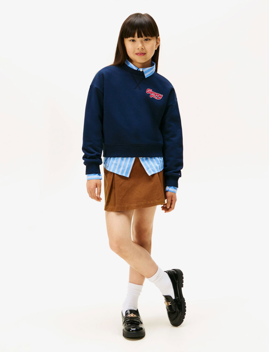 Tommy Hilfiger Flock Çocuk Mavi Sweatshirt Tommy Hilfiger Flock Çocuk Mavi Sweatshirt