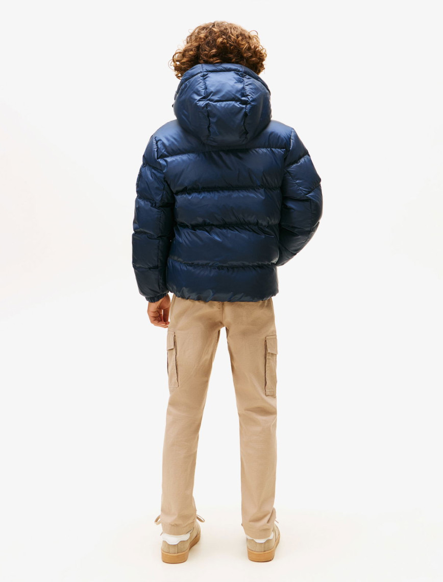 Tommy Hilfiger Essential Down Çocuk Mavi Puffer Mont Tommy Hilfiger Essential Down Çocuk Mavi Puffer Mont