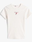 Tommy Jeans Slim Rose Kadın Beyaz T-Shirt Tommy Jeans Slim Rose Kadın Beyaz T-Shirt
