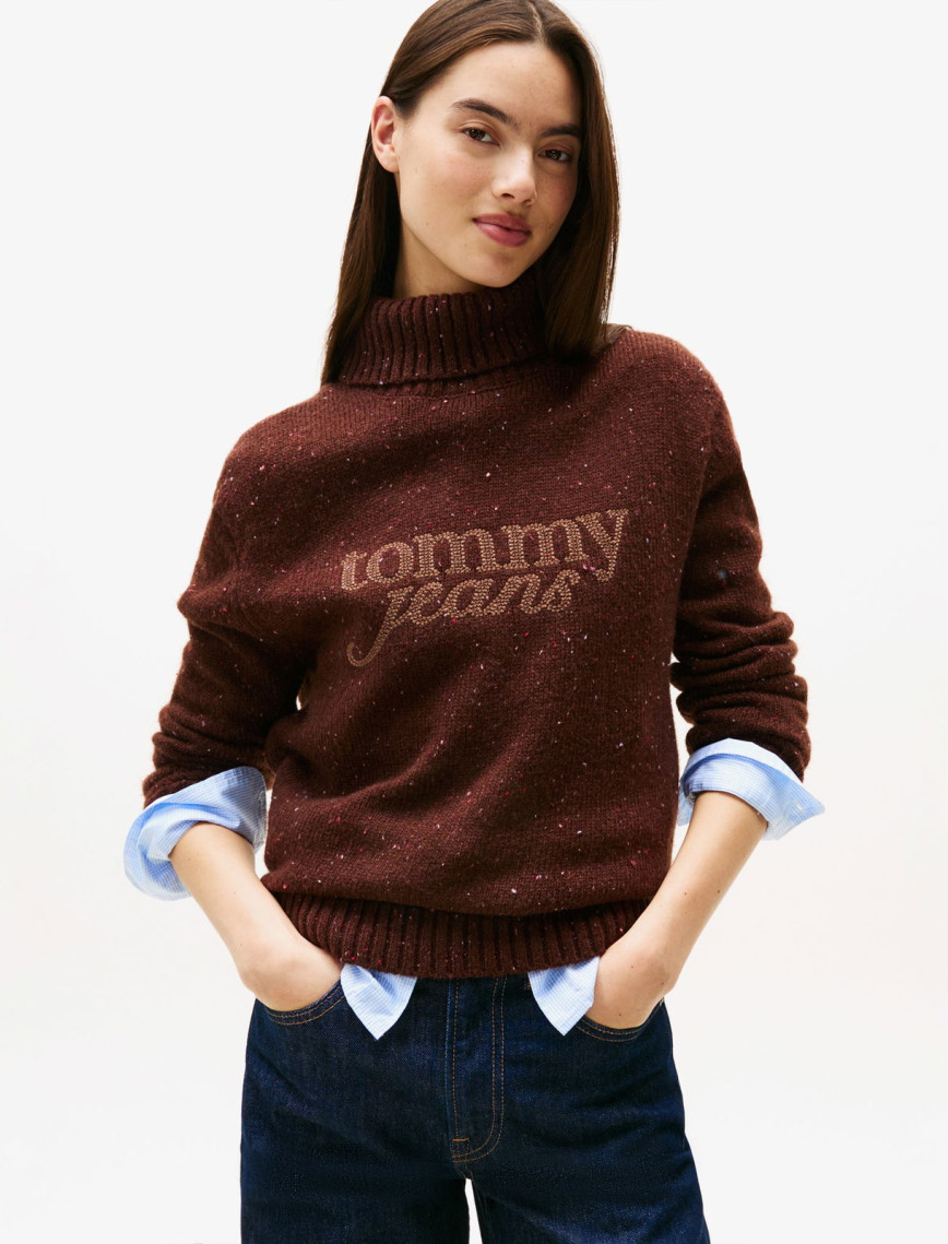 Tommy Jeans Kadın Kahverengi Kazak Tommy Jeans Kadın Kahverengi Kazak