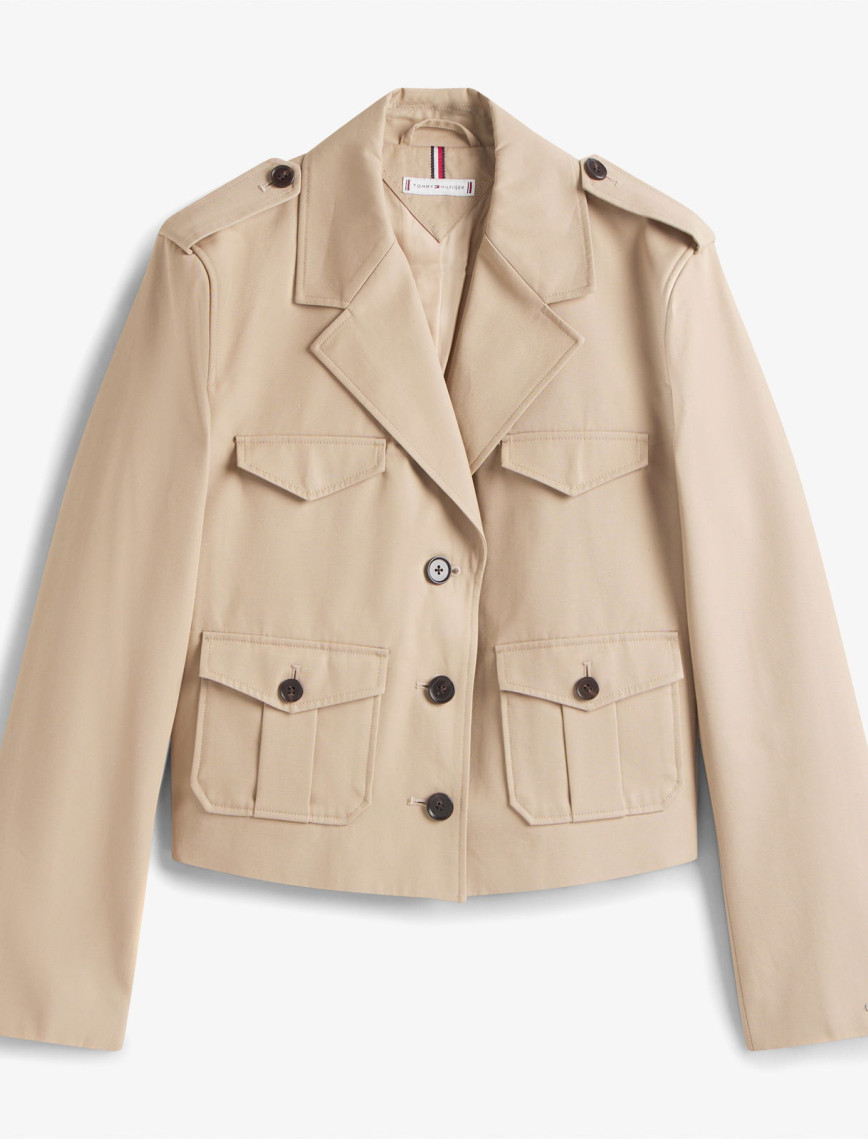 Tommy Hilfiger Cotton Regular Lady Kadın Bej Blazer Ceket Tommy Hilfiger Cotton Regular Lady Kadın Bej Blazer Ceket