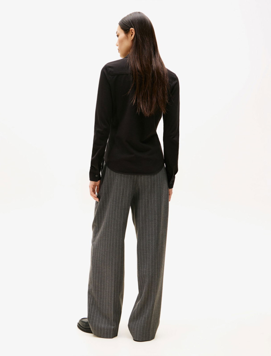 Tommy Hilfiger 1985 Slim Pique Kadın Siyah Gömlek Tommy Hilfiger 1985 Slim Pique Kadın Siyah Gömlek