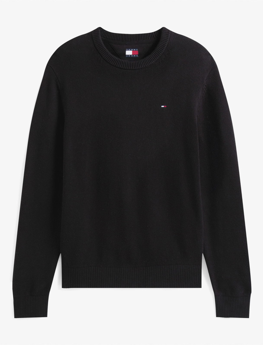 Tommy Jeans Slim Essentials Erkek Siyah Kazak Tommy Jeans Slim Essentials Erkek Siyah Kazak