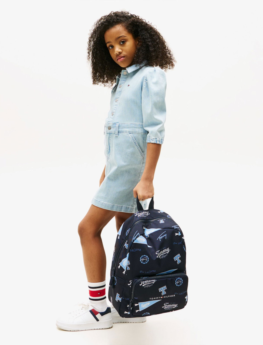 Tommy Hilfiger Essential Printed Çocuk Mavi Sırt Çantası Tommy Hilfiger Essential Printed Çocuk Mavi Sırt Çantası