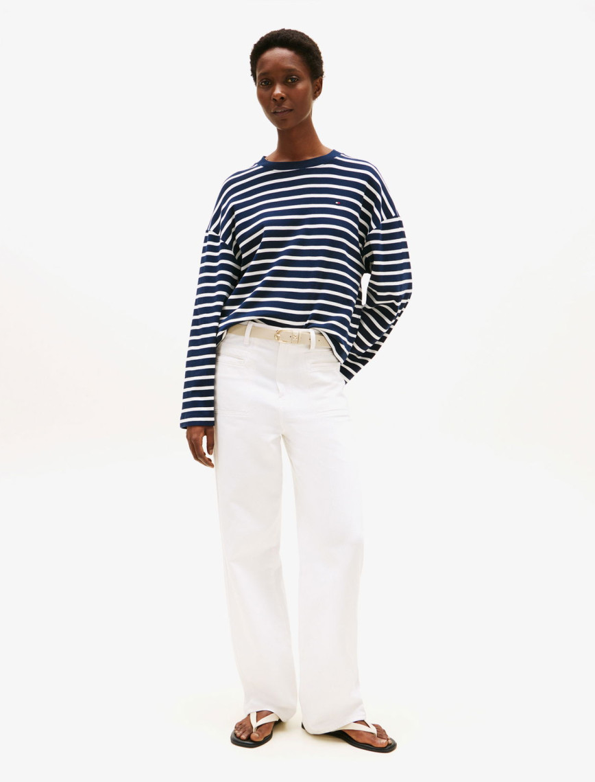 Tommy Hilfiger Modern Cody Kadın Mavi Uzun Kollu T-shirt Tommy Hilfiger Modern Cody Kadın Mavi Uzun Kollu T-shirt