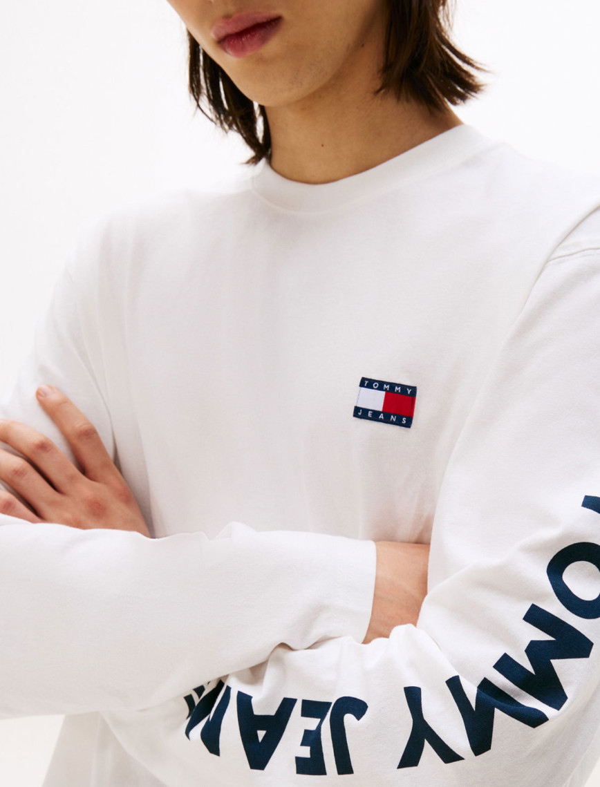 Tommy Jeans Relax New Classics Erkek Beyaz Uzun Kollu T-shirt Tommy Jeans Relax New Classics Erkek Beyaz Uzun Kollu T-shirt