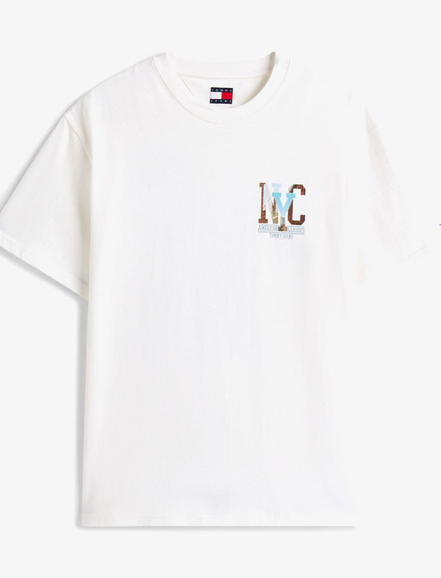 Tommy Jeans Relax Novelty Graphic Erkek Beyaz T-Shirt Tommy Jeans Relax Novelty Graphic Erkek Beyaz T-Shirt