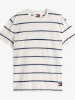 Tommy Jeans Regular Textured Stripe Erkek Beyaz T-Shirt Tommy Jeans Regular Textured Stripe Erkek Beyaz T-Shirt