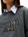 Tommy Jeans Leopard Varsity Crew Kadın Siyah Sweatshirt Tommy Jeans Leopard Varsity Crew Kadın Siyah Sweatshirt