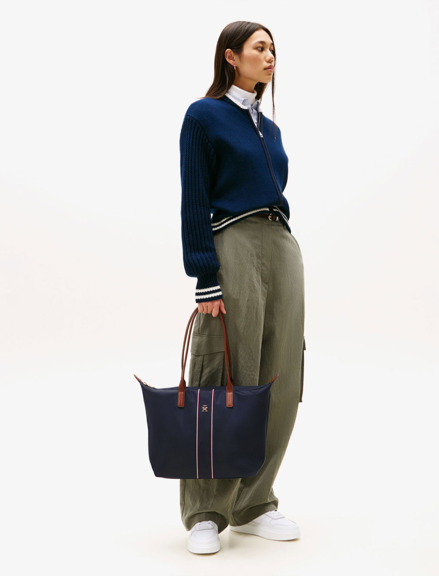 Tommy Hilfiger Popette Corp Kadın Mavi Tote Çanta Tommy Hilfiger Popette Corp Kadın Mavi Tote Çanta