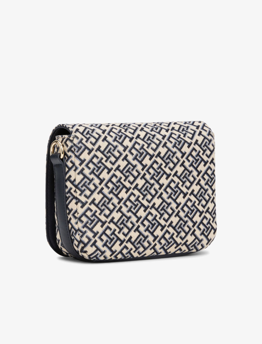 Tommy Hilfiger Jacquard Flap Kadın Mavi Çapraz Çanta Tommy Hilfiger Jacquard Flap Kadın Mavi Çapraz Çanta