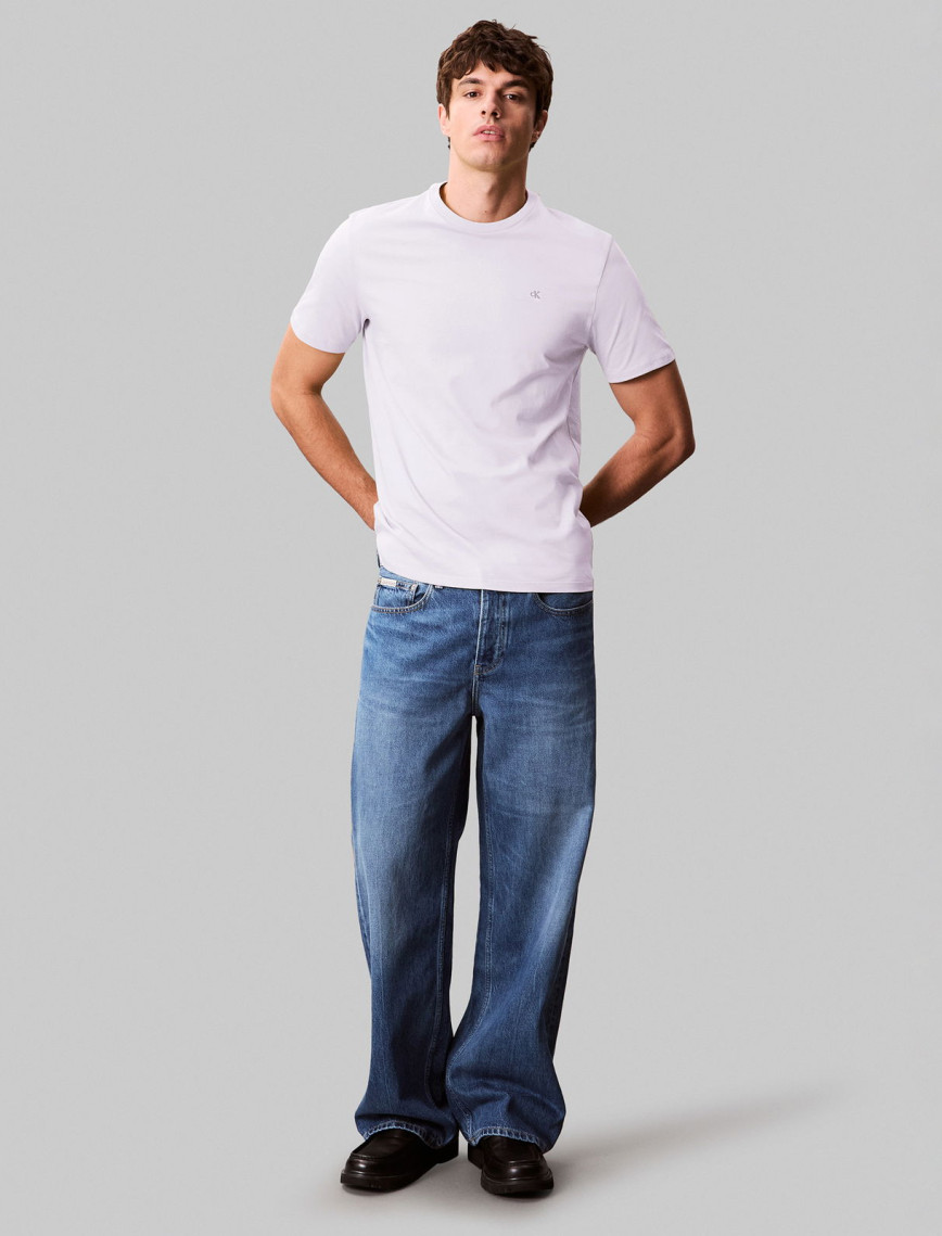 Calvin Klein Smooth Cotton Solid Erkek Beyaz T-Shirt Calvin Klein Smooth Cotton Solid Erkek Beyaz T-Shirt