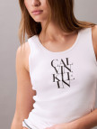 Calvin Klein Cotton Solid Tank Kadın Beyaz T-Shirt Calvin Klein Cotton Solid Tank Kadın Beyaz T-Shirt