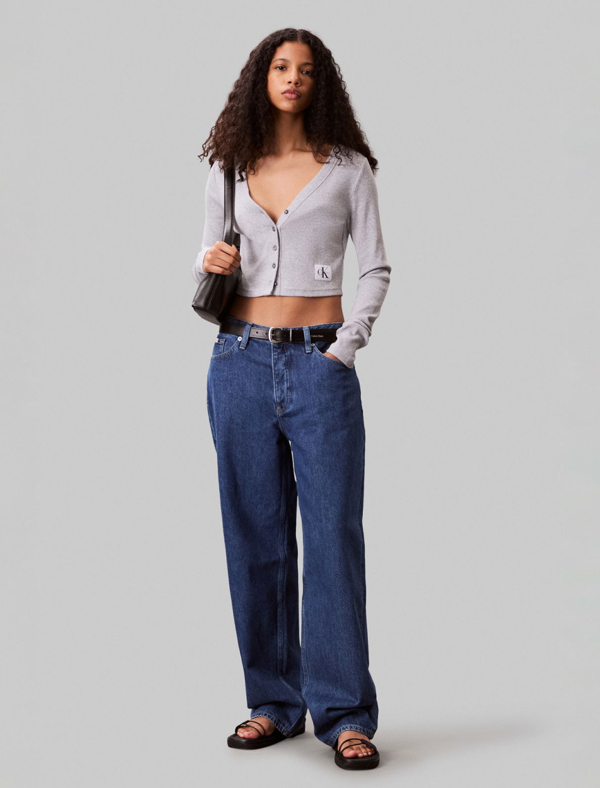 Calvin Klein Woven Label Kadın Gri Triko Calvin Klein Woven Label Kadın Gri Triko