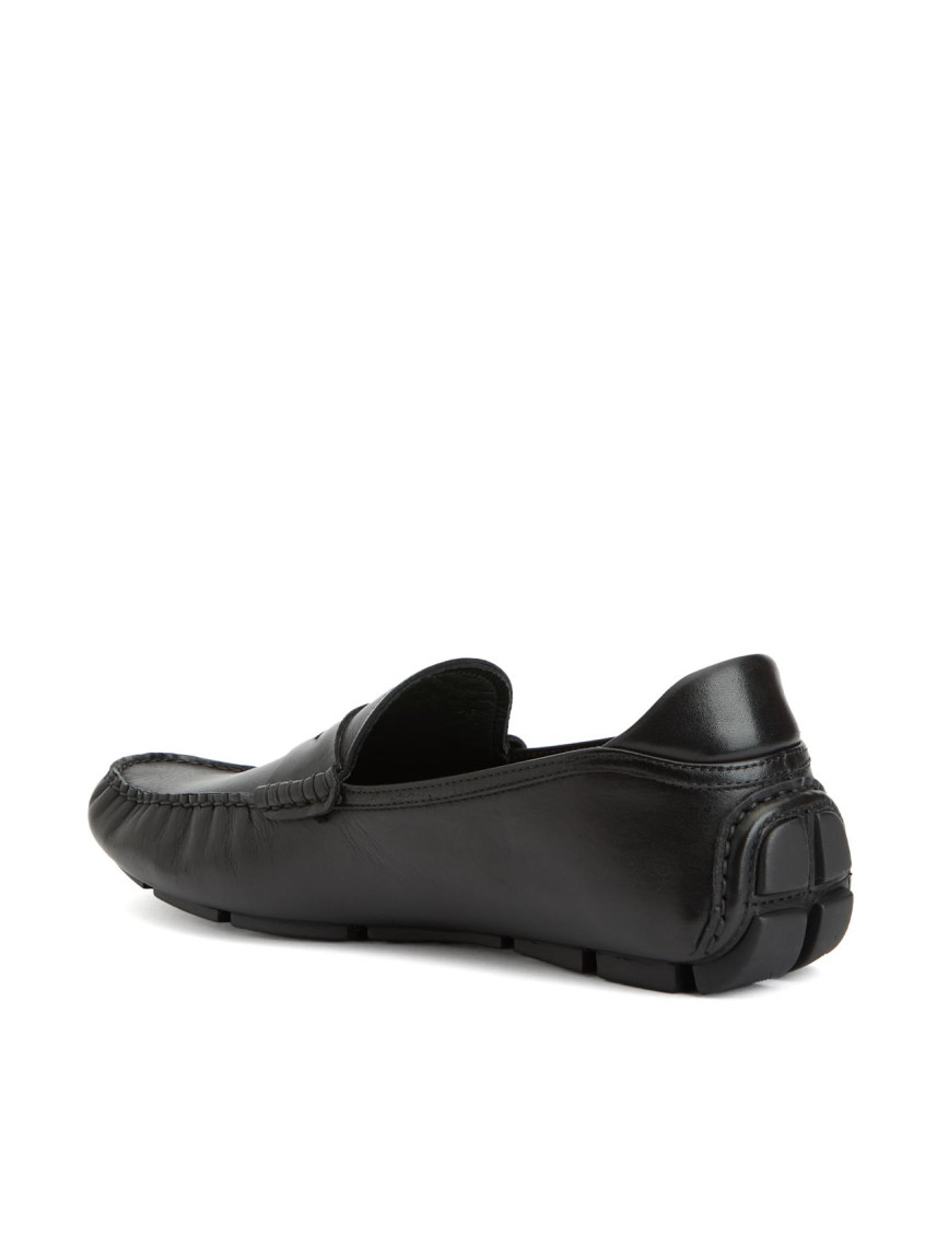George Hogg Erkek Siyah Deri Loafer