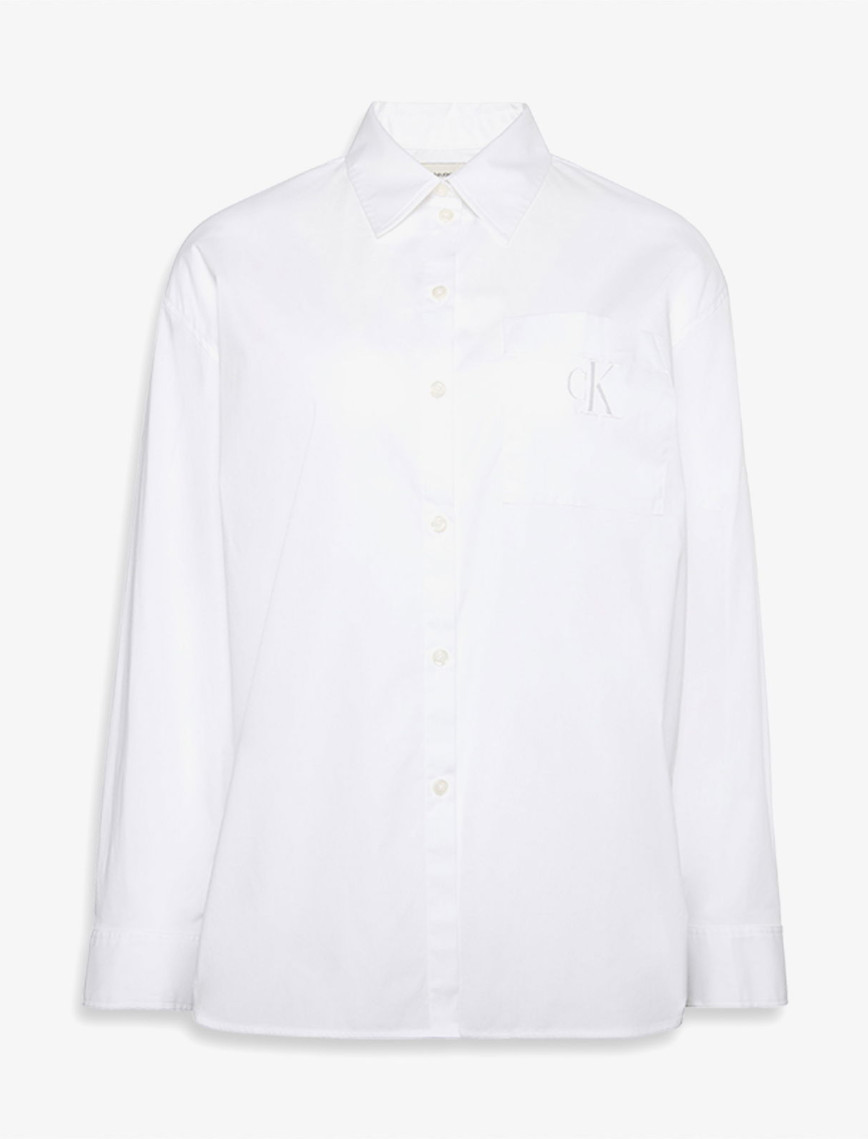 Calvin Klein Poplin Relaxed Kadın Beyaz Gömlek Calvin Klein Poplin Relaxed Kadın Beyaz Gömlek