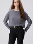 Network Kadın Açık Gri Melanj Yün Karışımlı Oversize Triko Kazak Network Kadın Açık Gri Melanj Yün Karışımlı Oversize Triko Kazak