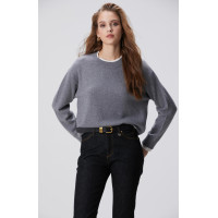 Network Kadın Açık Gri Melanj Yün Karışımlı Oversize Triko Kazak Network Kadın Açık Gri Melanj Yün Karışımlı Oversize Triko Kazak