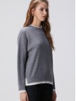 Network Kadın Açık Gri Melanj Yün Karışımlı Oversize Triko Kazak Network Kadın Açık Gri Melanj Yün Karışımlı Oversize Triko Kazak