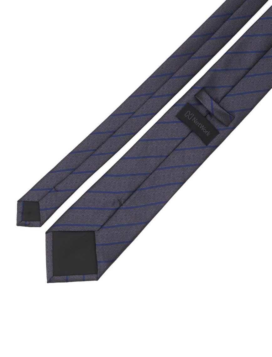 Network Erkek Gri Çizgili Kravat Network Erkek Gri Çizgili Kravat