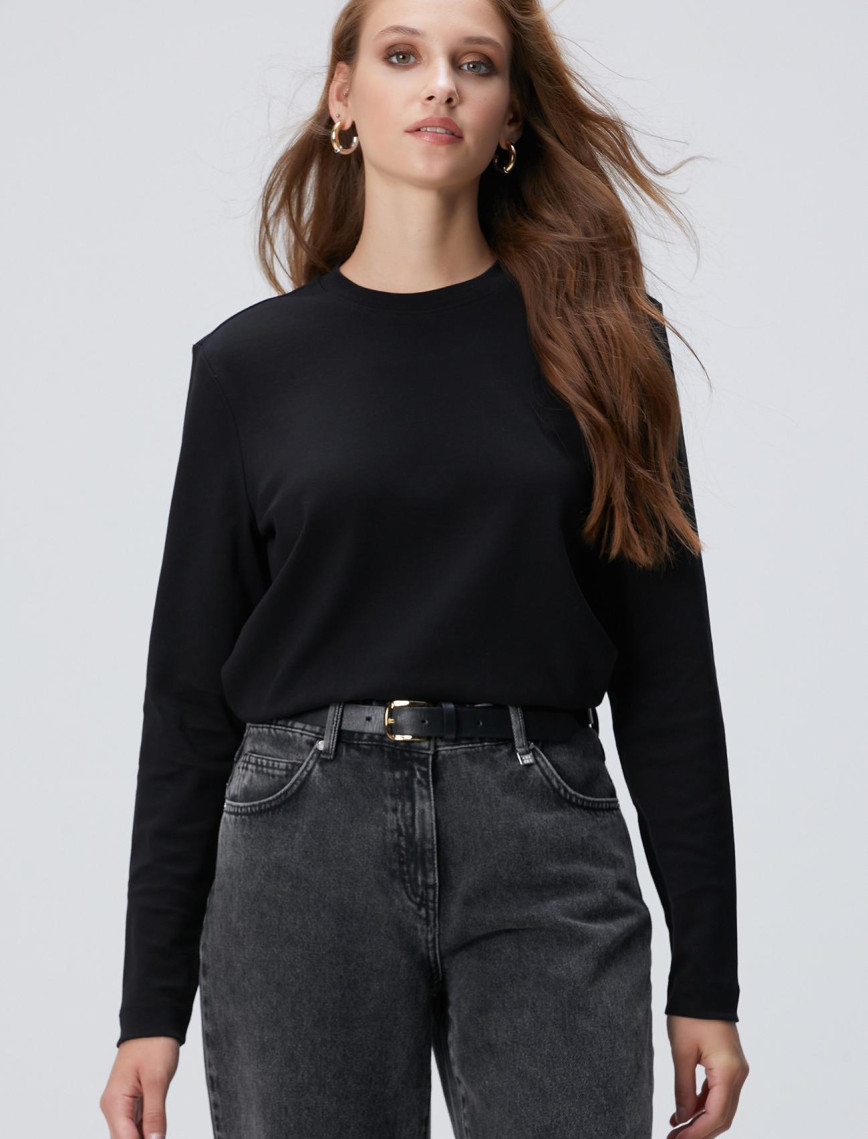 Network Kadın Siyah Basic Sweatshirt Network Kadın Siyah Basic Sweatshirt