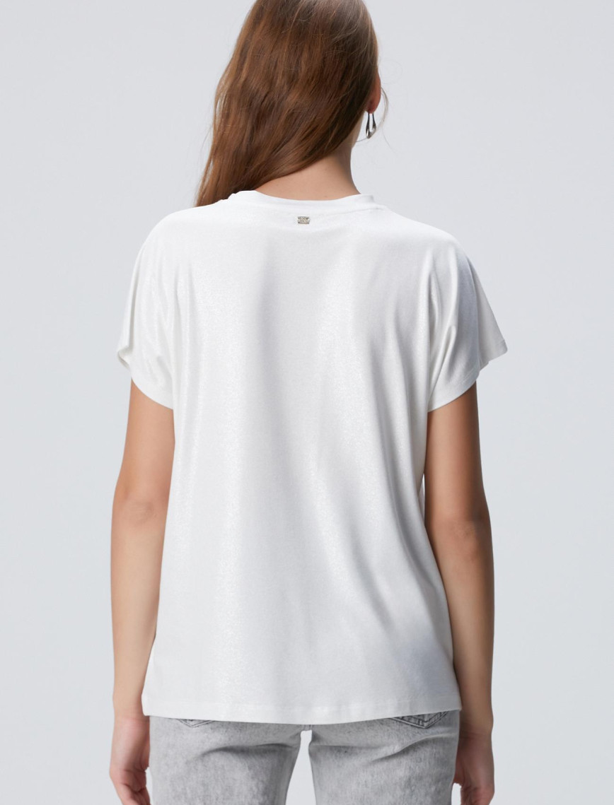 Network Kadın Kırık Beyaz Basic T-shirt Network Kadın Kırık Beyaz Basic T-shirt